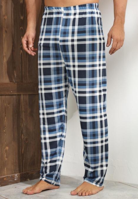 Pantaloni de Pijama ,Barbati,Culoare Albastru cu Alb ,Engros